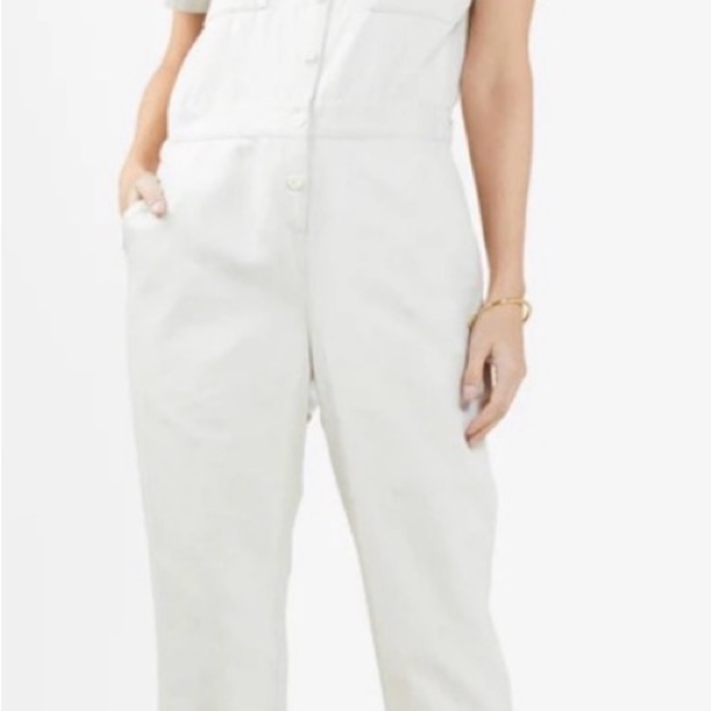 Outerknown Tan Short Sleeve Utility Jumpsuit